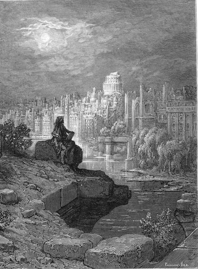 "Uusiseelantilainen" -kuva Blanchard Jerroldin teoksesta "London: a Pilgrimage", 1872 tekijältä Gustave Dore